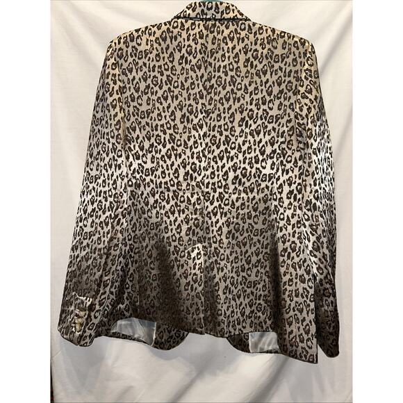 Banana Republic Womens 12 Long & Lean Leopard Print Blazer Career Whimsigoth - Picture 10 of 14